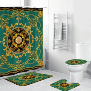 Gianni Versace Green Bathroom Set Bath Mat Home Decor Hypebeast Luxury Fashion Brand