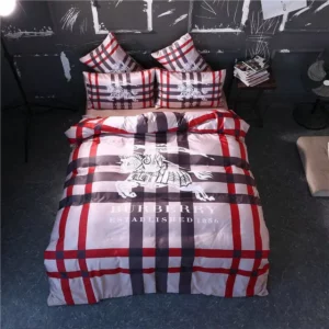 Burberry Logo Brand Bedding Set Luxury Home Decor Bedspread Bedroom